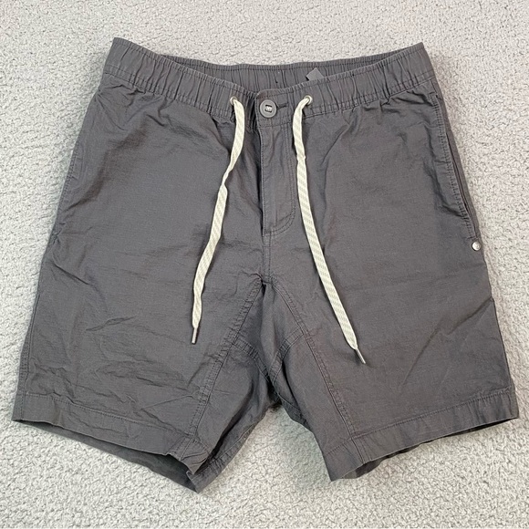 Vuori Gray Ripstop Drawstring Shorts 8” Inseam Men’s Size S Small - Picture 1 of 8
